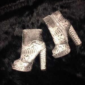 Snake skin booties